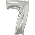 Anagram 42 in. Number 7 Sliver Shape Air Fill Foil Balloon 87841